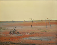 Fred Williams Burnt Grass 1 (later titled Ploughed Paddock) Oil on canvas 120 x 151 cm