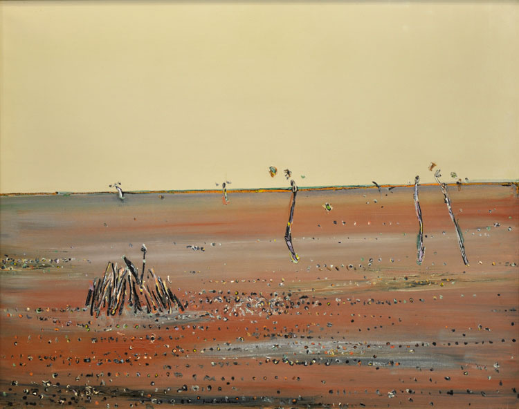 Fred Williams Burnt Grass 1 (later titled Ploughed Paddock) Oil on canvas 120 x 151 cm